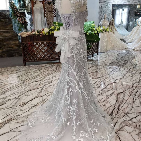 Custom Made Jeweled Diamond Flower Dress - Picture 2 of 5